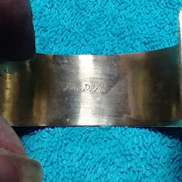 Elegant gold brass Red Green flower Floral leaf vintage cuff Bracelet smallwrist - Picture 4 of 6